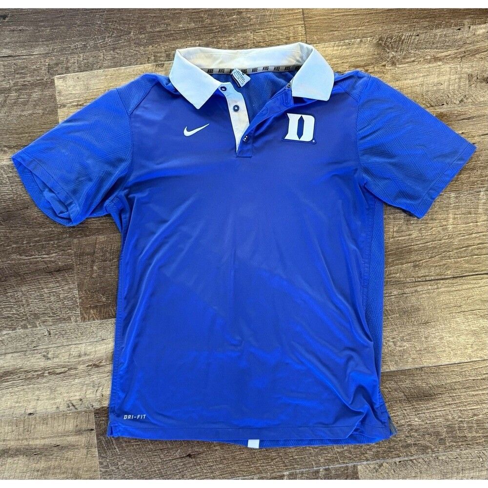 Nike DUKE BLUE DEVILS Dri Fit Coaches Elite Polo Shirt (Men's Medium)